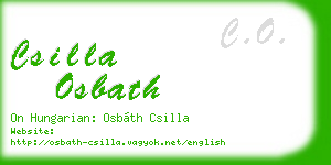 csilla osbath business card
