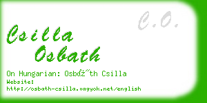 csilla osbath business card